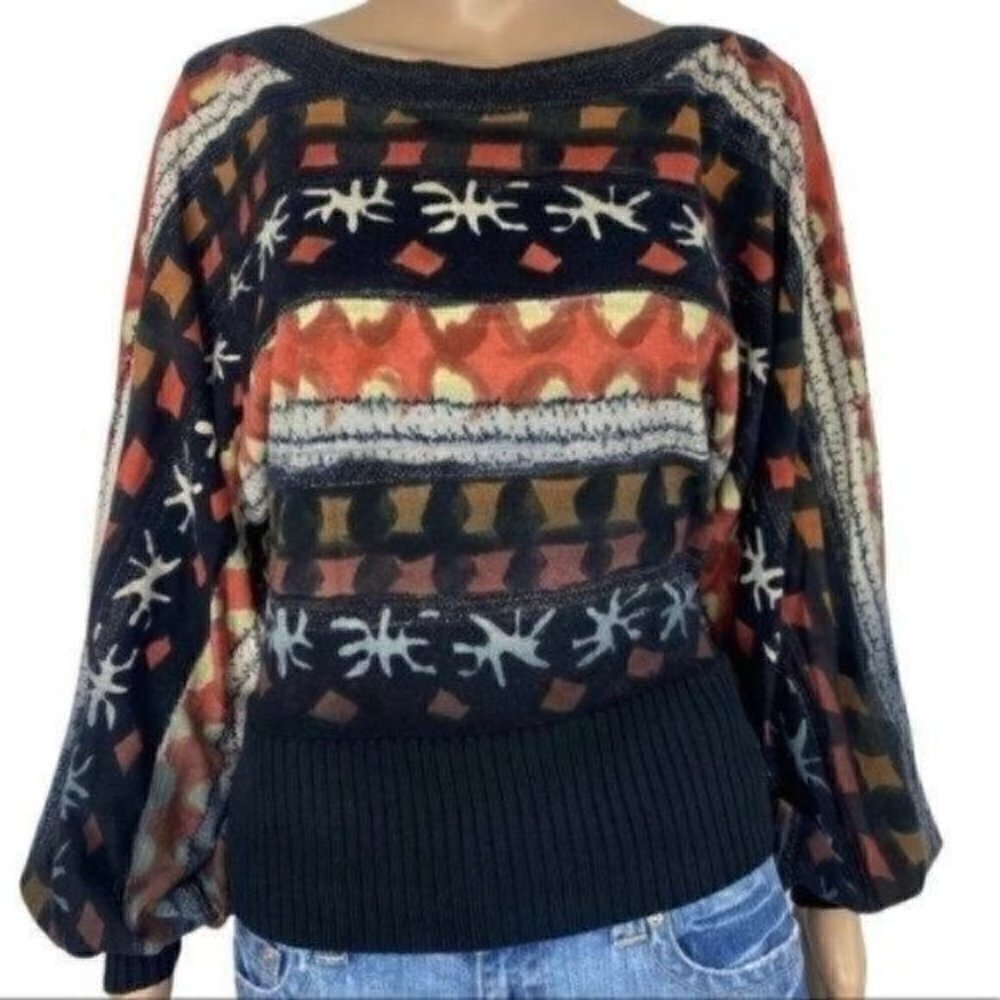 Vintage Gaby L Eden Boho sweater long sleeve pullover size Small
